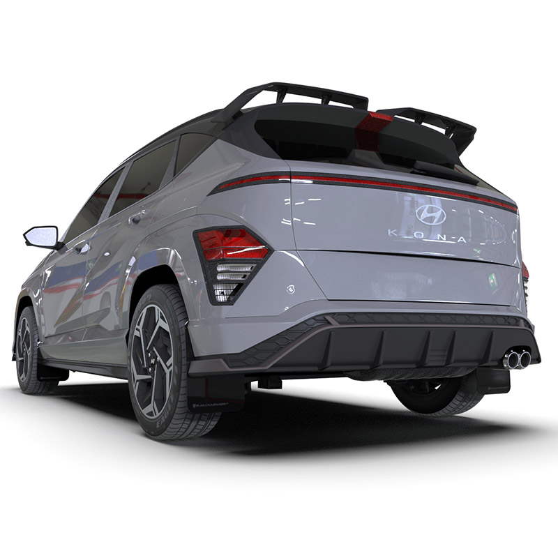 RallyArmor | Black UR Mud Flap Grey Logo - Kona N-Line 2024-2025