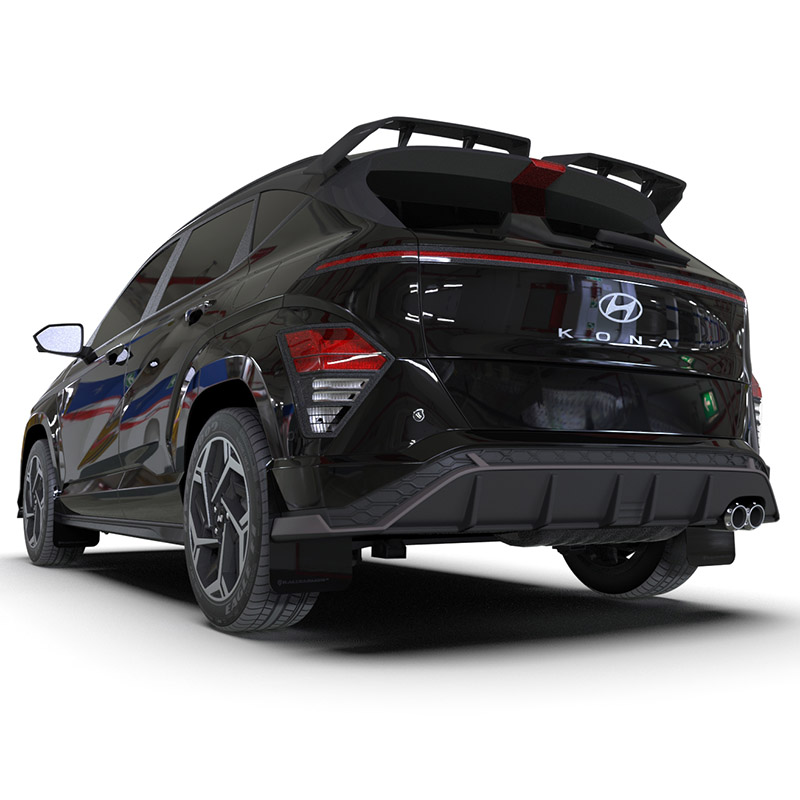 RallyArmor | Black UR Mud Flap Metallic Black Logo - Kona N-Line 2024-2025