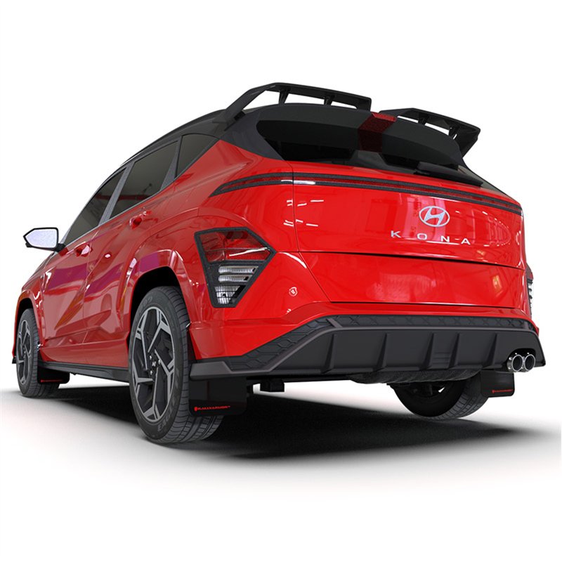 RallyArmor | Black UR Mud Flap Red Logo - Kona N-Line 2024-2025