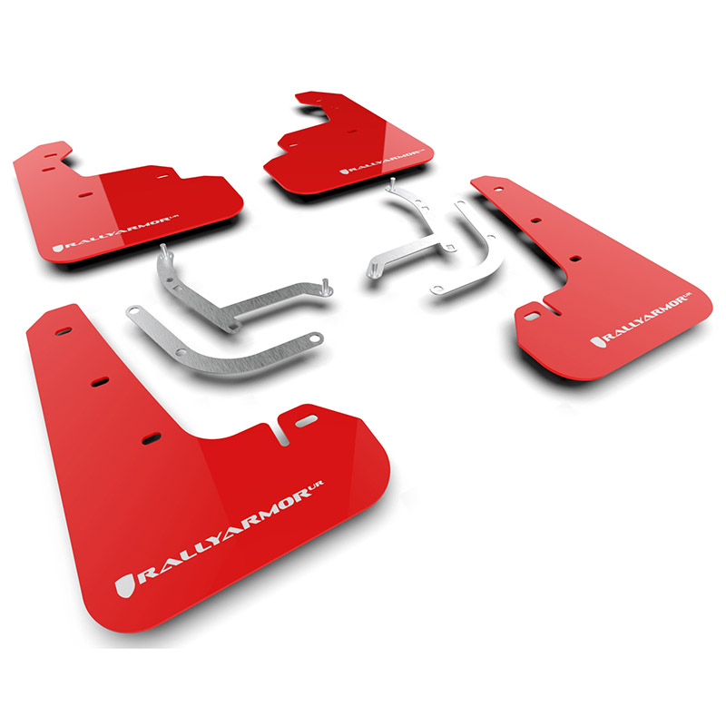 RallyArmor | Red UR Mud Flap White Logo - Impreza Base / RS / Sport 2024-2025
