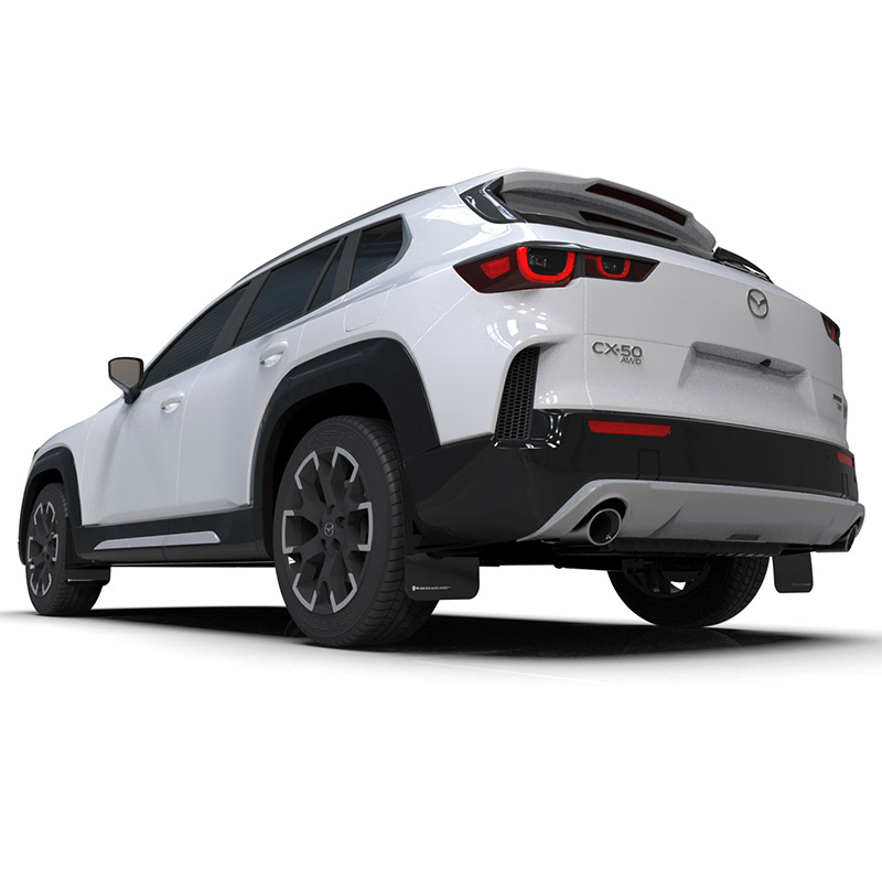 RallyArmor | Black UR Mud Flap White Logo - CX-50 2023-2025 *Not Hybrid*