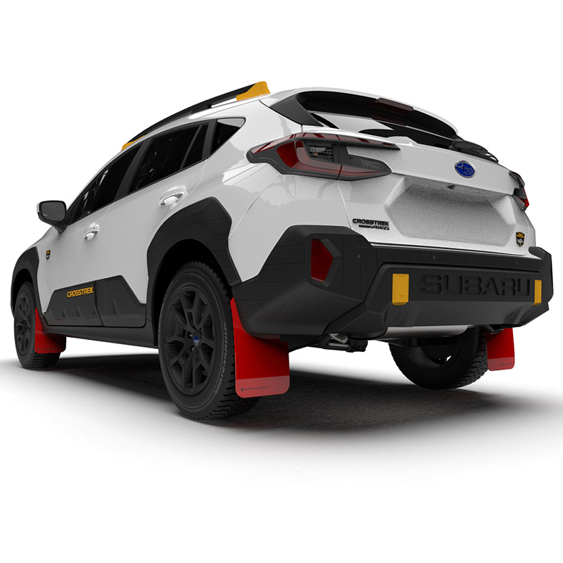 RallyArmor | Red UR Mud Flap Black Logo - Crosstrek Wilderness 2024-2025