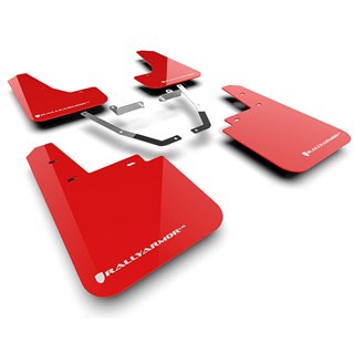 RallyArmor | Red UR Mud Flap White Logo - Crosstrek Wilderness 2024-2025
