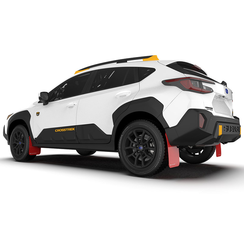 RallyArmor | Red UR Mud Flap White Logo - Crosstrek Wilderness 2024-2025