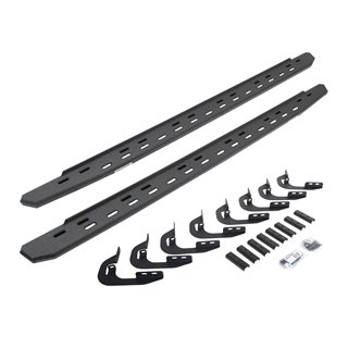 Go Rhino | 69604787ST - RB30 Slim Line Running Boards with Mounting Bracket Kit - Protective Bedliner Coating - Chevrolet / GMC 