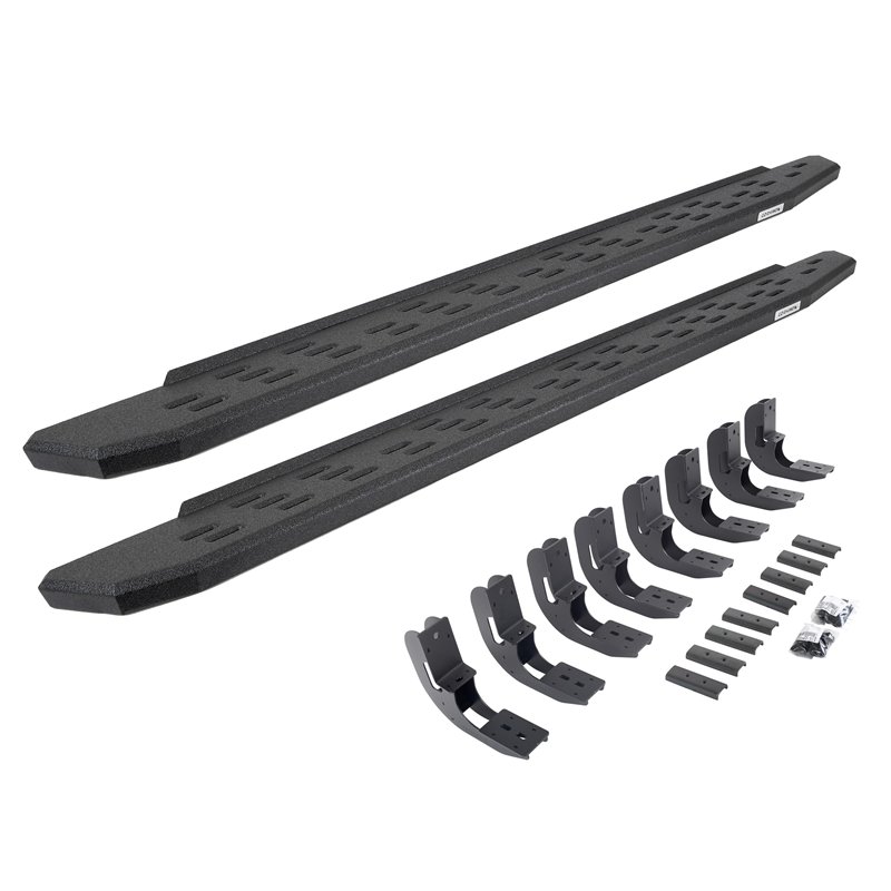 Go Rhino | 69604880T - RB30 Running Boards with Mounting Bracket Kit - Protective Bedliner Coating - Chevrolet / GMC 2019-2025