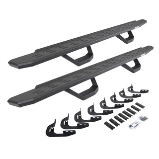 Go Rhino | 6960588020T - RB30 Running Boards with Mounting Brackets & 2 Pairs of Drops Steps Kit - Chevrolet / GMC 2014-2019