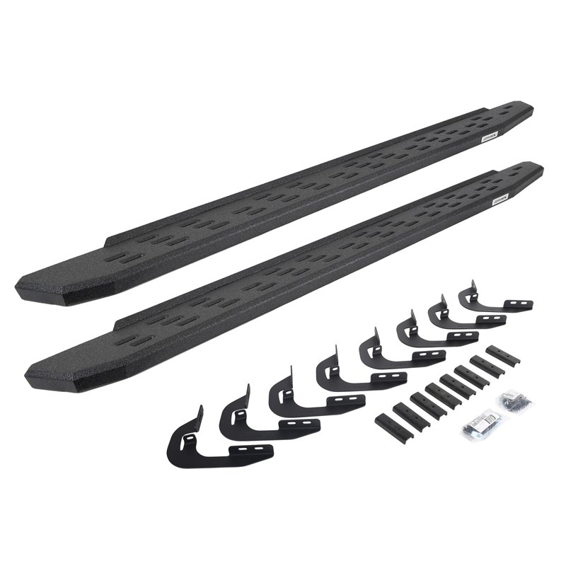 Go Rhino | 69605880T - RB30 Running Boards with Mounting Bracket Kit - Protective Bedliner Coating - Chevrolet / GMC 2014-2019
