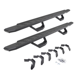 Go Rhino | 6961268020T - RB30 Running Boards with Mounting Brackets & 2 Pairs of Drops Steps Kit - F-150 2004-2014