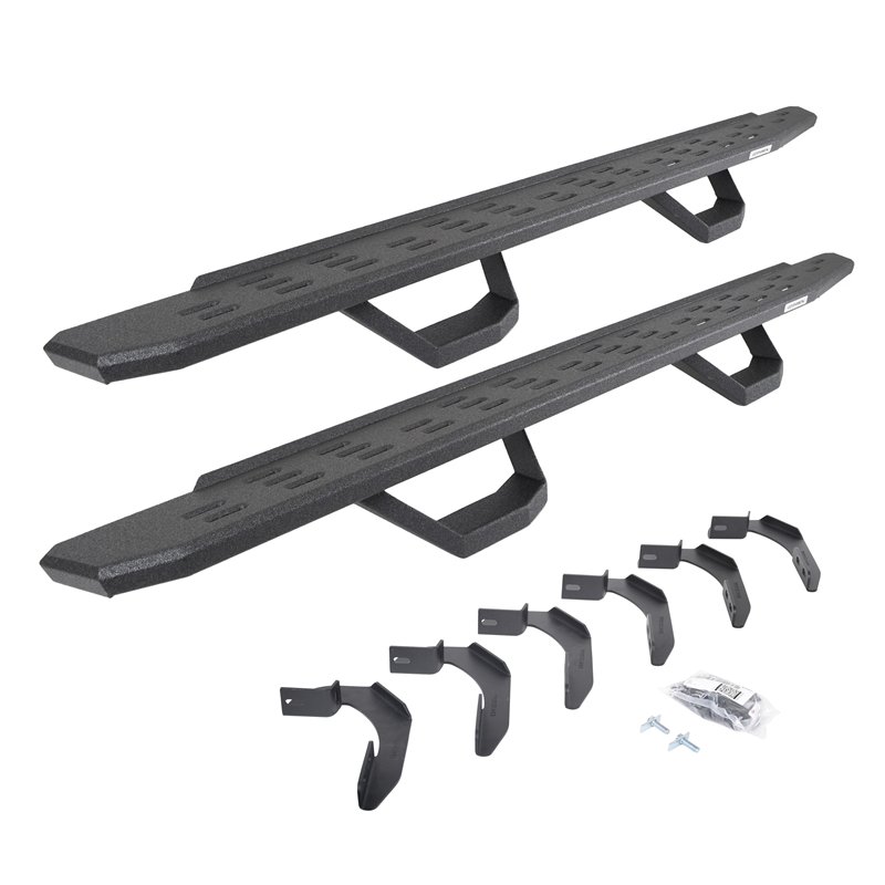 Go Rhino | 6961268020T - RB30 Running Boards with Mounting Brackets & 2 Pairs of Drops Steps Kit - F-150 2004-2014