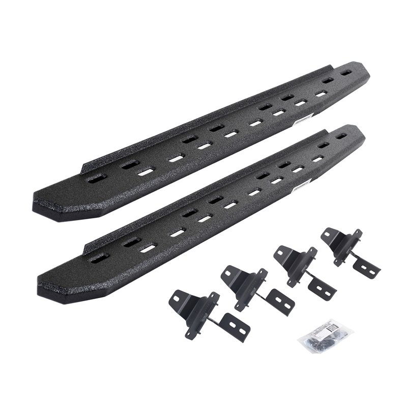 Go Rhino | 69692748ST - RB30 Slim Line Running Boards with Mounting Bracket Kit - Protective Bedliner Coating - Wrangler (JL) 20