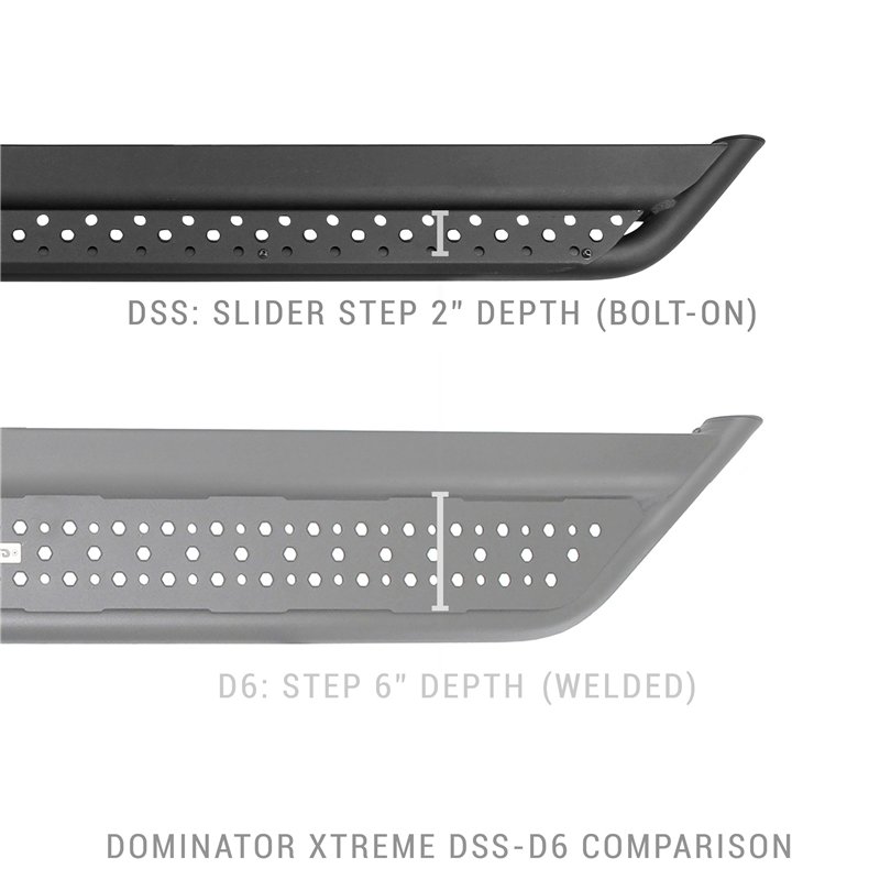 Go Rhino | FSDSS4505T - Dominator Xtreme D6 SideSteps With Frame Mounted Bracket Kit - Textured Black - Wrangler (JK) 3.6L / 3.8