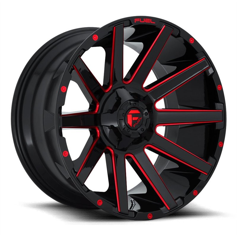 Fuel Off-Road | D643 CONTRA 20x10.0 ET-18 - GLOSS BLACK RED TINTED CLEAR