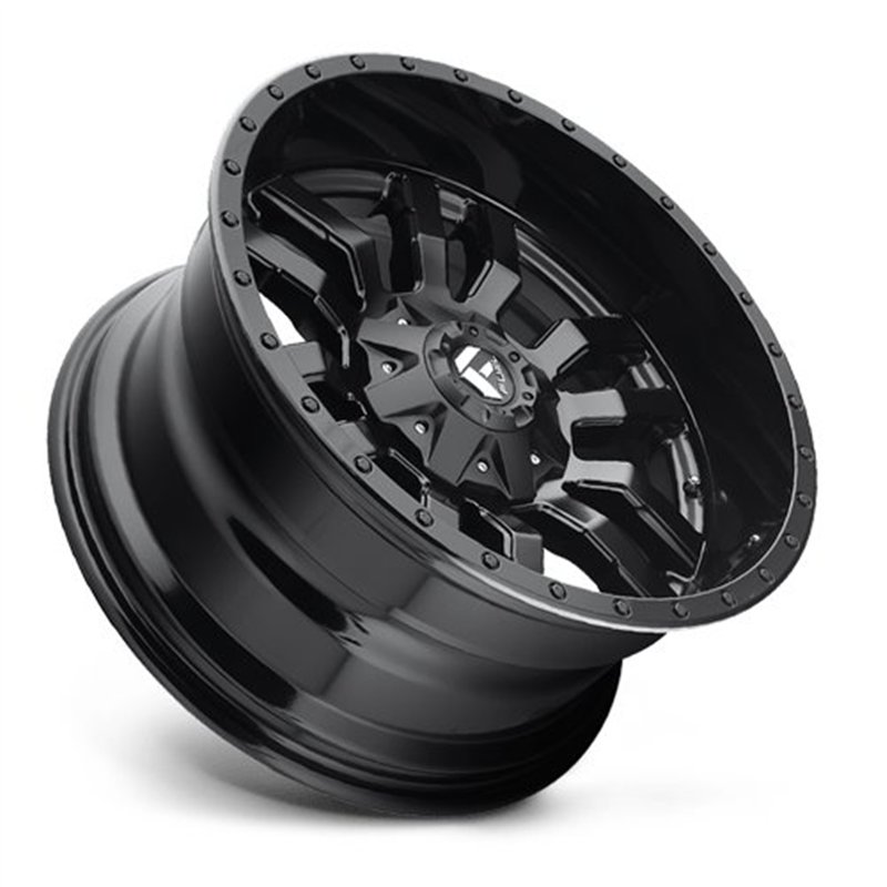 Fuel Off-Road | D596 SLEDGE 20x9.0 ET19 - MATTE BLACK GLOSS BLACK LIP