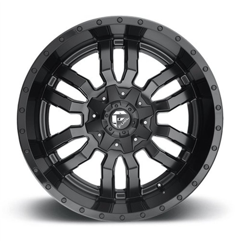 Fuel Off-Road | D596 SLEDGE 22x9.5 ET19 - MATTE BLACK GLOSS BLACK LIP
