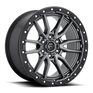 Fuel Off-Road | D680 REBEL 22x12.0 ET-44 - MATTE GUN METAL BLACK BEAD RING