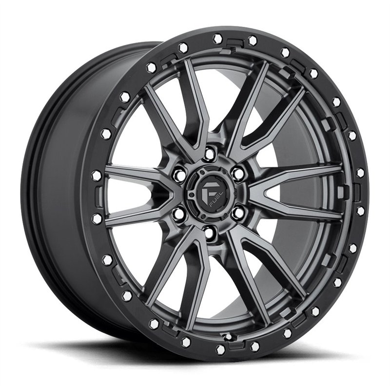 Fuel Off-Road | D680 REBEL 22x12.0 ET-44 - MATTE GUN METAL BLACK BEAD RING