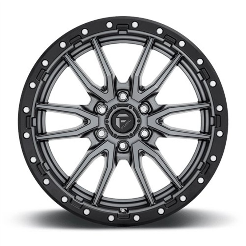 Fuel Off-Road | D680 REBEL 22x12.0 ET-44 - MATTE GUN METAL BLACK BEAD RING