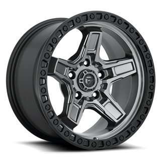 Fuel Off-Road | D698 KICKER 17x9.0 ET-12 - MATTE GUN METAL BLACK BEAD RING