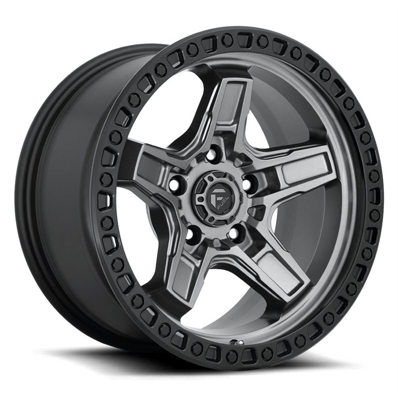Fuel Off-Road | D698 KICKER 17x9.0 ET-12 - MATTE GUN METAL BLACK BEAD RING