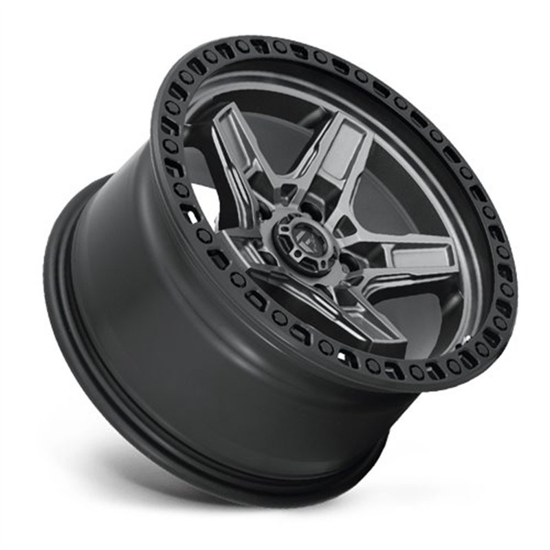 Fuel Off-Road | D698 KICKER 17x9.0 ET-12 - MATTE GUN METAL BLACK BEAD RING