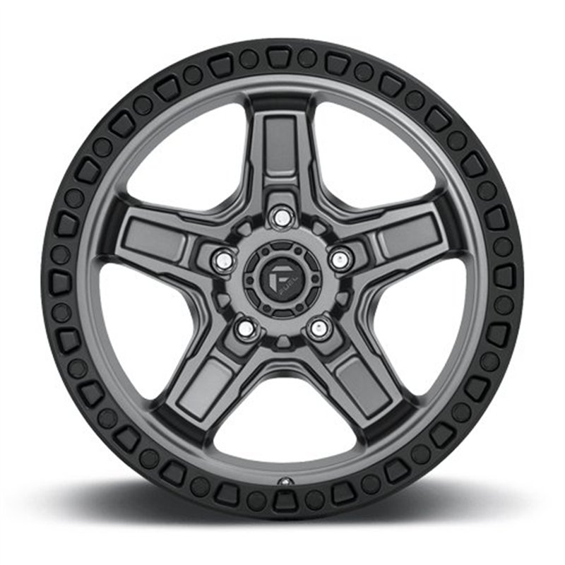 Fuel Off-Road | D698 KICKER 17x9.0 ET-12 - MATTE GUN METAL BLACK BEAD RING