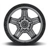 Fuel Off-Road | D698 KICKER 17x9.0 ET-12 - MATTE GUN METAL BLACK BEAD RING