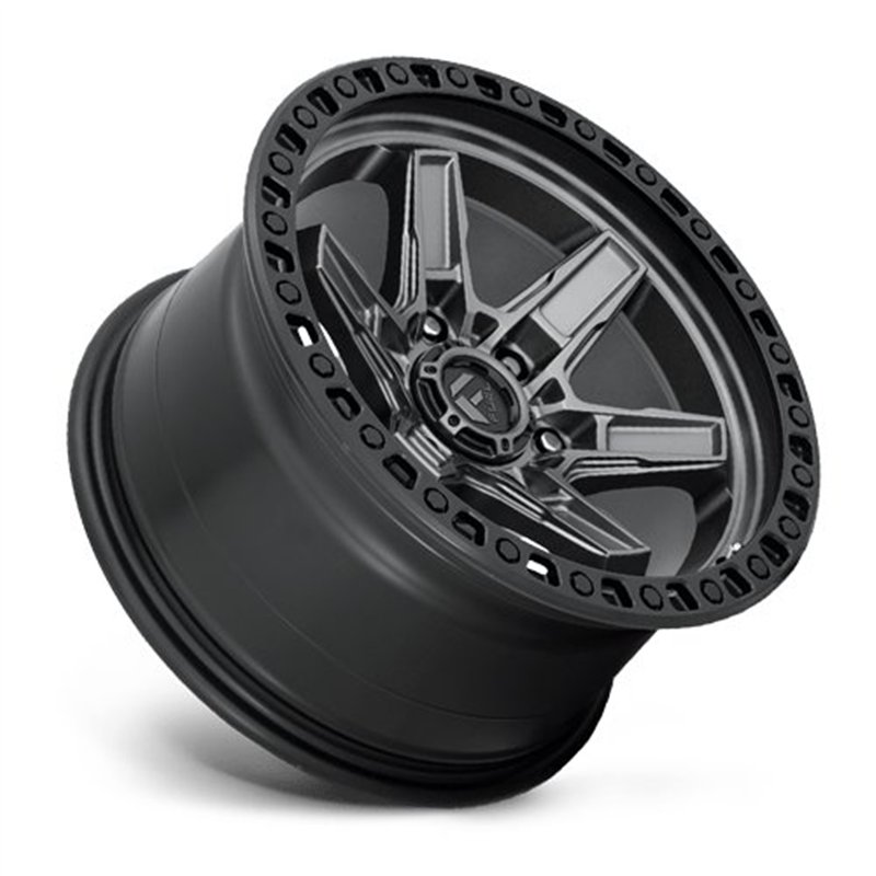 Fuel Off-Road | D698 KICKER 17x9.0 ET-12 - MATTE GUN METAL BLACK BEAD RING