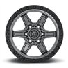 Fuel Off-Road | D698 KICKER 17x9.0 ET-12 - MATTE GUN METAL BLACK BEAD RING