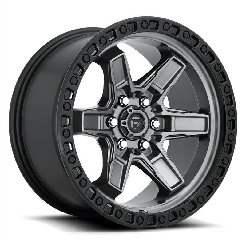 Fuel Off-Road | D698 KICKER 17x9.0 ET1 - MATTE GUN METAL BLACK BEAD RING