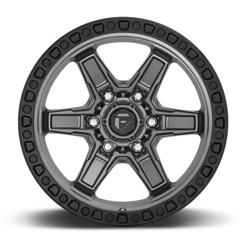 Fuel Off-Road | D698 KICKER 17x9.0 ET1 - MATTE GUN METAL BLACK BEAD RING