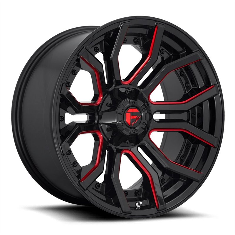 Fuel Off-Road | D712 RAGE 20x10.0 ET-18 - GLOSS BLACK RED TINTED CLEAR