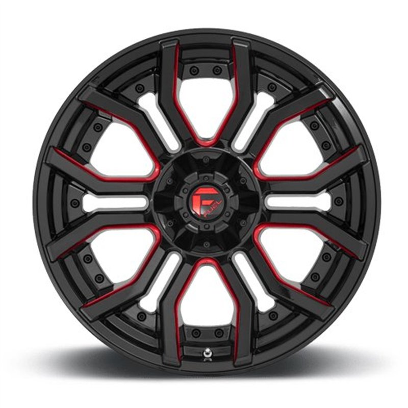 Fuel Off-Road | D712 RAGE 20x10.0 ET-18 - GLOSS BLACK RED TINTED CLEAR