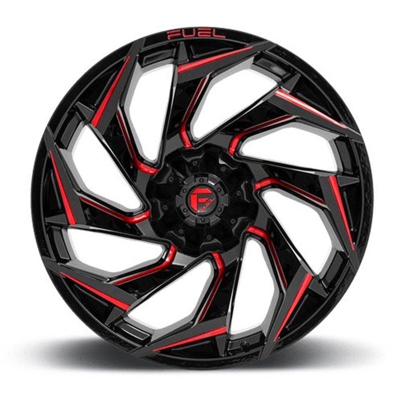 Fuel Off-Road | D755 REACTION 20x9.0 ET1 - GLOSS BLACK MILLED W/ RED TINT