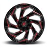 Fuel Off-Road | D755 REACTION 24x12.0 ET-44 - GLOSS BLACK MILLED W/ RED TINT
