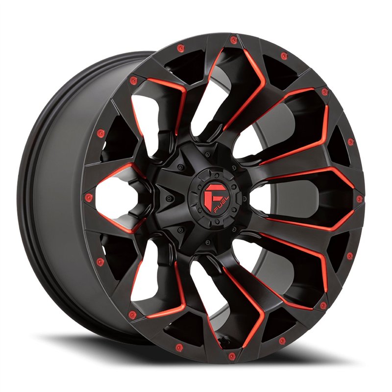 Fuel Off-Road | D787 ASSAULT 20x10.0 ET-18 - MATTE BLACK RED MILLED