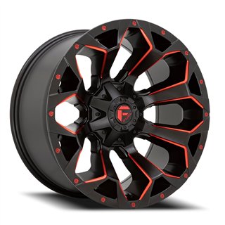 Fuel Off-Road | D787 ASSAULT 20x9.0 ET1 - MATTE BLACK RED MILLED