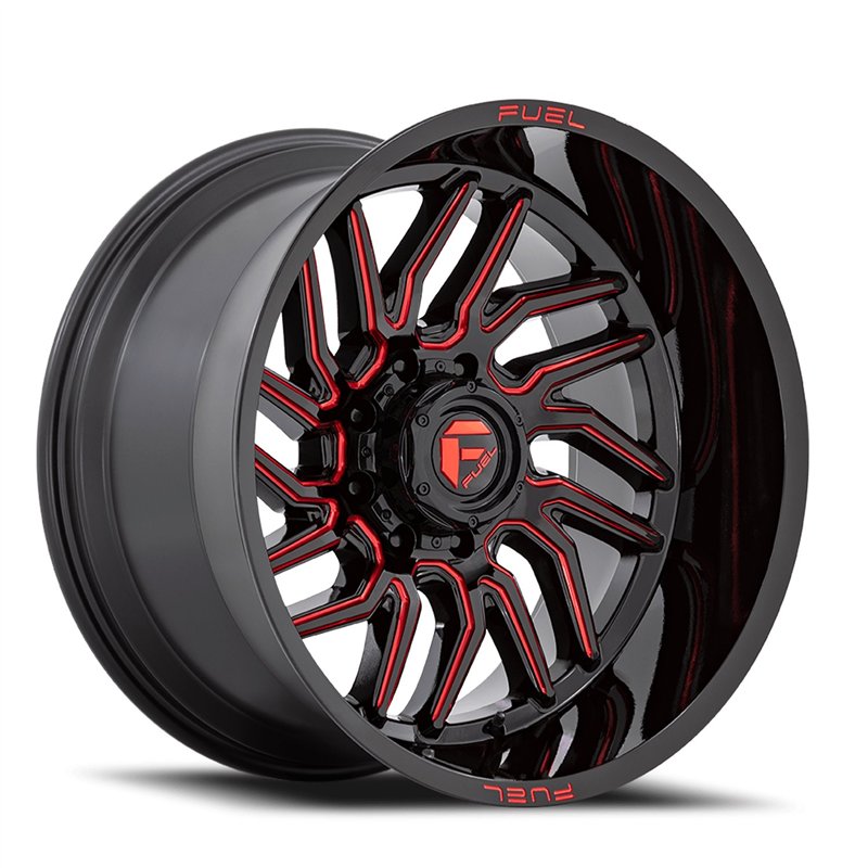 Fuel Off-Road | D808 HURRICANE 20x10.0 ET-18 - GLOSS BLACK MILLED RED TINT