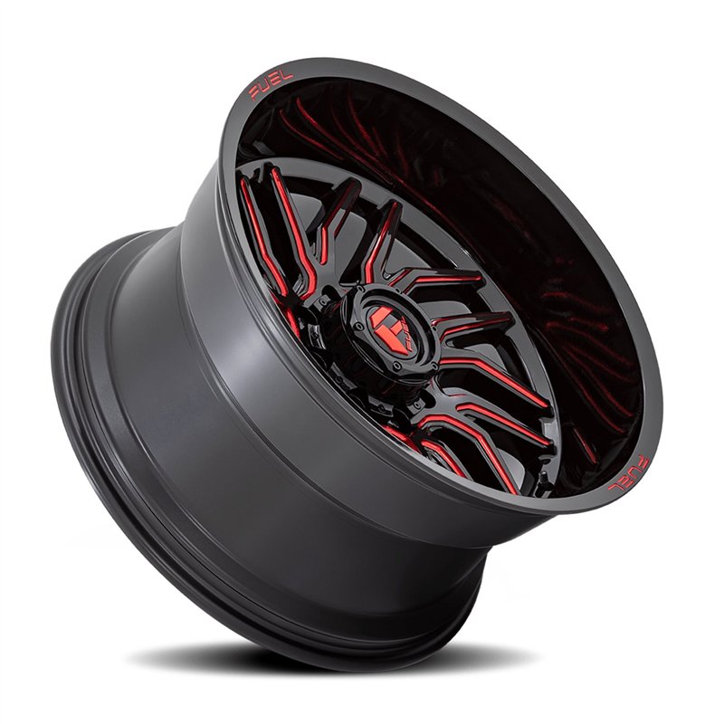 Fuel Off-Road | D808 HURRICANE 20x10.0 ET-18 - GLOSS BLACK MILLED RED TINT
