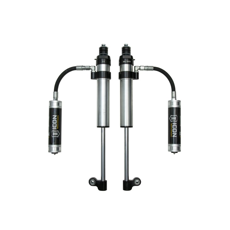 ICON Alloys | 2005-2023 Toyota Tacoma, Rear, 2.5 Aluminum Series RXT Remote Reservoir Shocks, Pair - Tacoma 2.7L / 3.5L / 4.0L 2