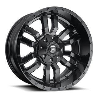 Fuel Off-Road | D596 SLEDGE 20x9.0 ET20 - MATTE BLACK GLOSS BLACK LIP
