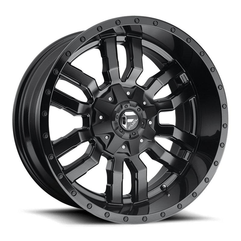 Fuel Off-Road | D596 SLEDGE 20x9.0 ET20 - MATTE BLACK GLOSS BLACK LIP