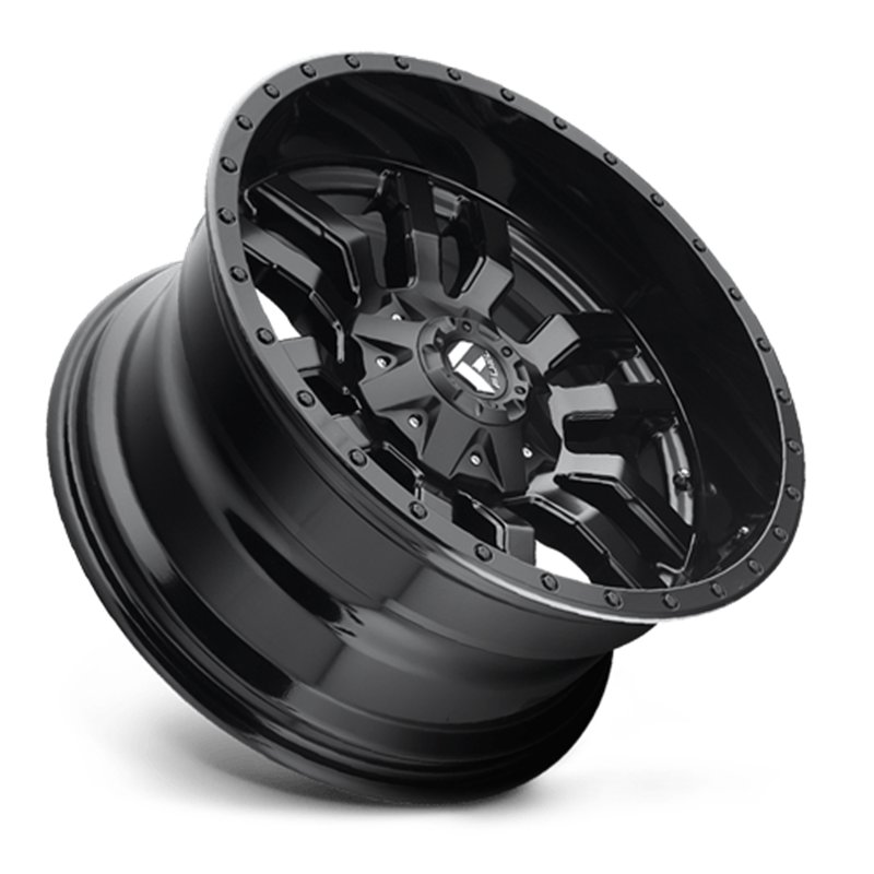 Fuel Off-Road | D596 SLEDGE 20x9.0 ET20 - MATTE BLACK GLOSS BLACK LIP