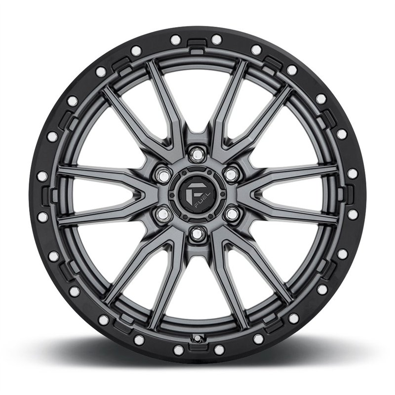 Fuel Off-Road | D680 REBEL 22x10.0 ET-13 - MATTE GUN METAL BLACK BEAD RING