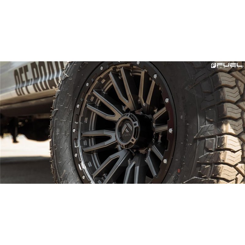 Fuel Off-Road | D680 REBEL 22x10.0 ET-13 - MATTE GUN METAL BLACK BEAD RING