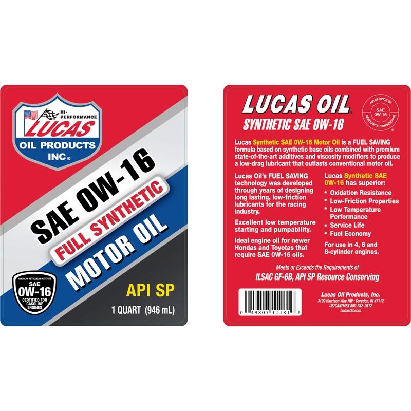 Lucas Oil | Motor Oil - 0W16