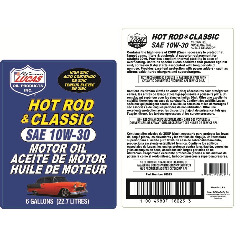 Lucas Oil | Engine Oil (6 Gallon/7.6Litres) - 10W30