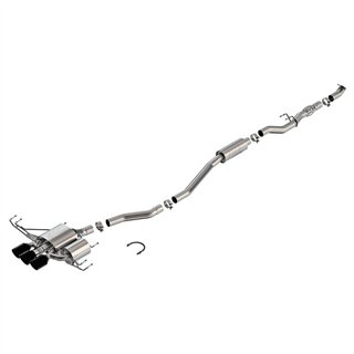 Borla | Cat-Back Exhaust ATAK , Chrome Black Tips - Civic 2.0T 2023-2025