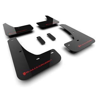 RallyArmor | Black UR Mud Flap Red Logo - Tesla Model 3 Highland / Performance 2024-2025