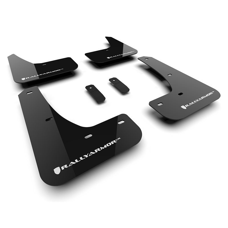 RallyArmor | Black UR Mud Flap White Logo - Tesla Model 3 Highland / Performance 2024-2025